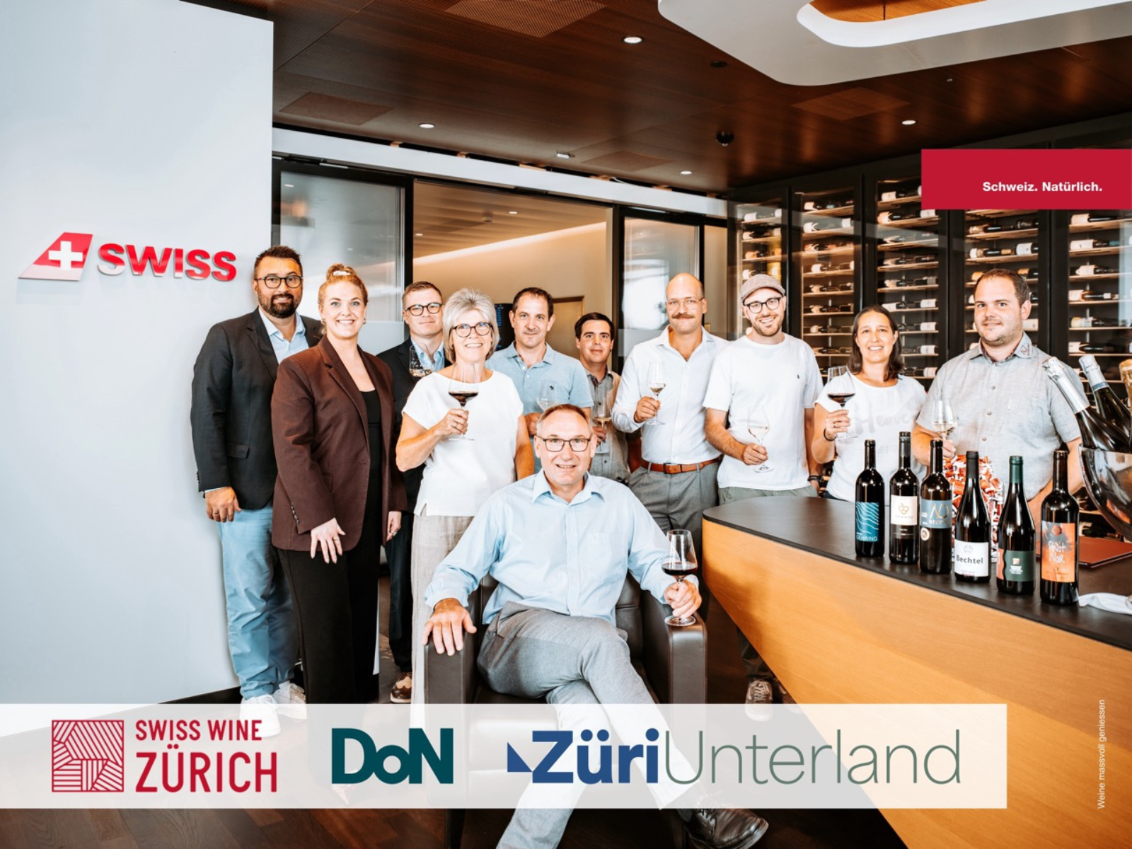 Gruppenbild Regionale Weine in der SWISS Lounge